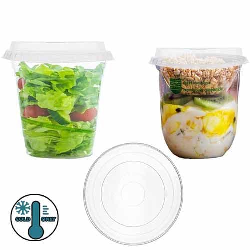 N96 PLA Biodegradable Compostable Flat Lid No Hole 96mm x 50