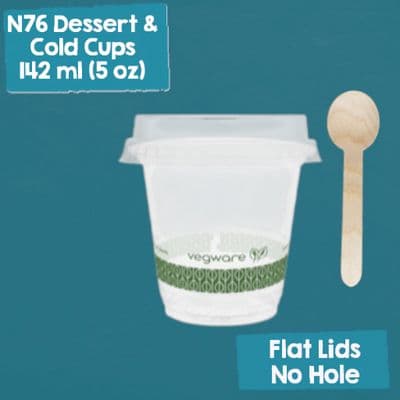 N96 PLA Biodegradable Compostable Flat Lid No Hole | Fits N96 Cups