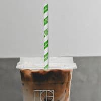 N96 PLA Biodegradable Compostable Flat Lid with Straw Hole 96mm x 50