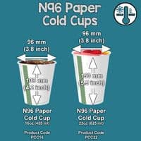 N96 PLA Biodegradable Compostable Flat Lid with Straw Hole 96mm x 50