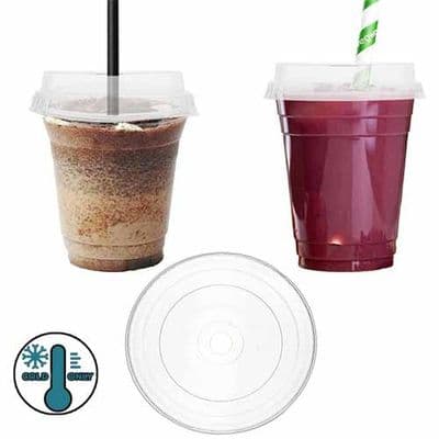N96 PLA Biodegradable Compostable Flat Lid with Straw Hole 96mm x 50