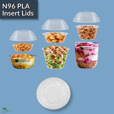 N96 PLA Biodegradable Compostable Insert Lids | Box of 1000