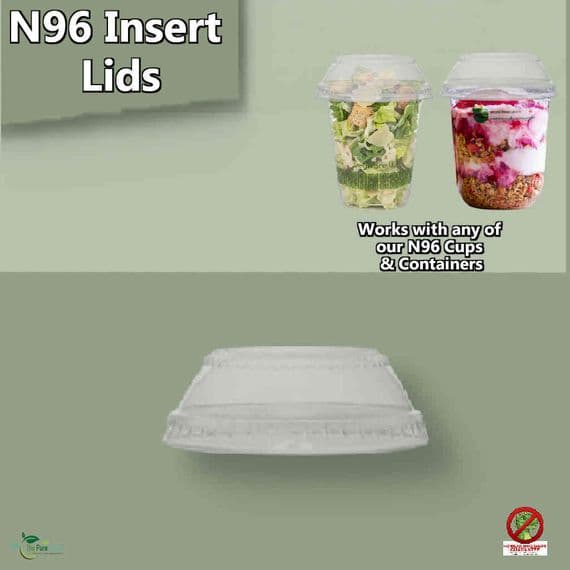 N96 PLA Biodegradable Compostable Insert Lids | Fits N96 Cups