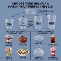 N96 PLA Corn Biodegradable Compostable Cold Cups | 9oz, 12oz, 16oz, 20oz