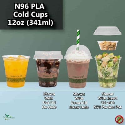 N96 PLA Corn Biodegradable Compostable Cold Cups | Medium | 12oz (341ml)