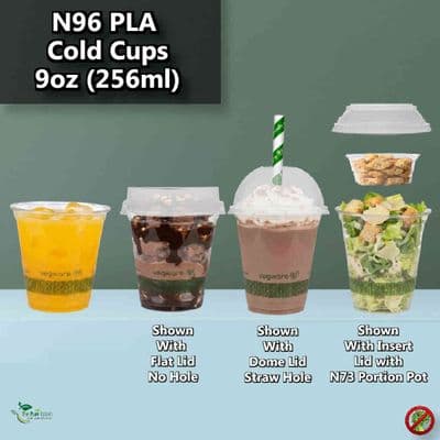 N96 PLA Corn Biodegradable Compostable Cold Cups | Standard | 9oz (256ml)
