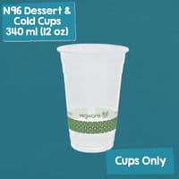 N96 Clear PLA Cold Cups & Dessert Pots Range | Compostable Takeaway Drink Cups | Plastic-Free Plant-Based Smoothie Cups 9oz 12oz 16oz 20oz