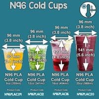 N96 PLA Corn Cold Cups 20oz – Biodegradable & Compostable (Box of 1000)