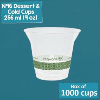 N96 PLA Corn Cold Cups 9oz – Biodegradable & Compostable (Box of 1000)