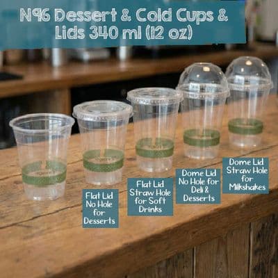 N96 PLA Corn Cold Cups & Lids 12oz – Biodegradable & Compostable (Box of 1000)