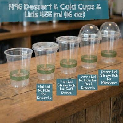 N96 PLA Corn Cold Cups & Lids 16oz – Biodegradable & Compostable (Box of 1000)