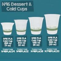 N96 PLA Corn Cold Cups & Lids 9oz – Biodegradable & Compostable (Box of 1000)