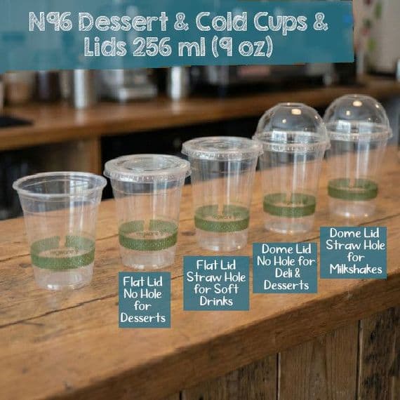 N96 PLA Corn Cold Cups & Lids 9oz – Biodegradable & Compostable (Pack of 50)