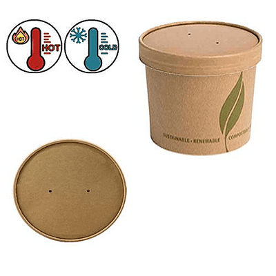 N99 Kraft Biodegradable Compostable Hot & Cold Flat Lids 99mm x 25
