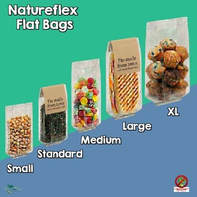 NatureFlex Clear Flat Heat Seal Bags |100% Plastic-Free | Home Compostable | Bulk
