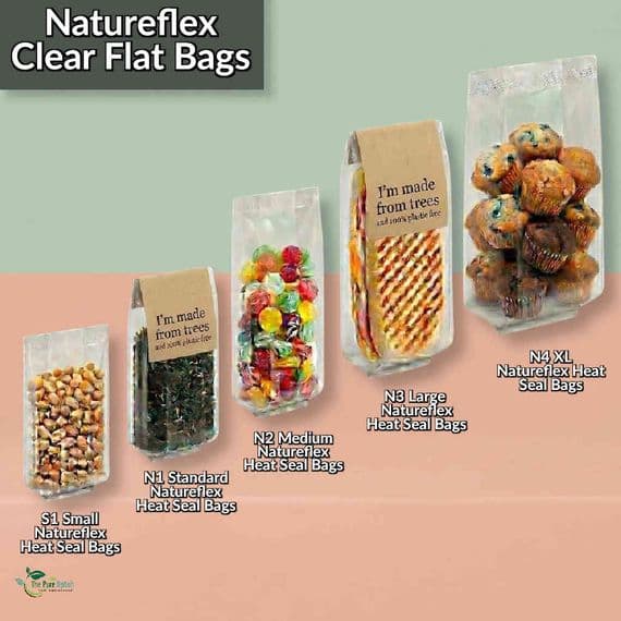 NatureFlex™ Clear Gusseted Heat Seal Bags | Home Compostable & Plastic-Free