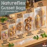 NatureFlex™ Clear Gusseted Heat Seal Bags | Home Compostable & Plastic-Free