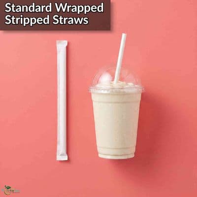 Paper Compostable Wrapped Paper Straws 6mm | Pack of 50
