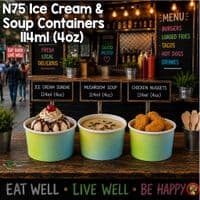 Pastel Compostable Cardboard Ice Cream & Soup Containers | Box of 500-1000