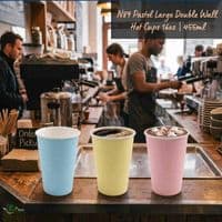 Pastel Compostable Double Wall Hot Cups | 8 to 16oz | Box of 500