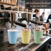 Pastel Compostable Double Wall Hot Cups | 8 to 16oz | Box of 500