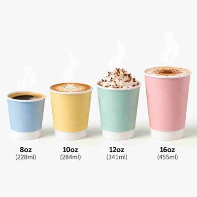 Pastel Compostable Double Wall Hot Cups | 8 to 16oz | Box of 500