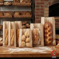 Premium Artisan Bakery Bags with Display Window | 100% Home Compostable
