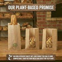 Premium Artisan Wheat Bakery Bags with NatureFlex Window | Compostable Window Paper Bread Bags | Plastic-Free Bakery Packaging Bulk