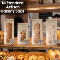 Premium Artisan Wheat Bakery Bags with NatureFlex Window | Compostable Window Paper Bread Bags | Plastic-Free Bakery Packaging Bulk