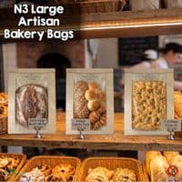Premium Artisan Wheat Bakery Bags with NatureFlex Window | Compostable Window Paper Bread Bags | Plastic-Free Bakery Packaging Bulk