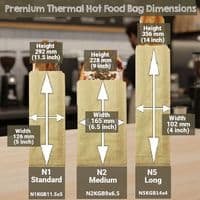 Premium Biodegradable Thermal Hot Food | Oven | Grill Bags | 5 Sizes