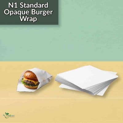 Premium Compostable Greaseproof  White Burger Wraps | 13 x 10