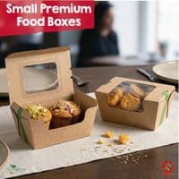 Premium Compostable Hot & Cold Food Boxes with NatureFlex Window | Takeaway Boxes