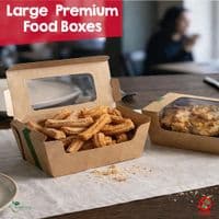 Premium Compostable Hot & Cold Food Boxes with NatureFlex Window | Takeaway Boxes