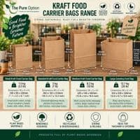 Premium Compostable Kraft Paper Carrier Food Bags | 4 Sizes