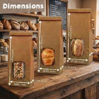 Premium Compostable Kraft Window Heat Seal Bags | Pack of 100-1000