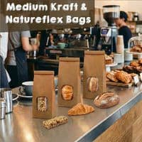 Premium Compostable Kraft Window Heat Seal Bags | Pack of 100-1000