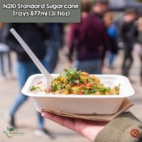 N210 Premium Sugarcane Compostable Food Trays | Oven Safe