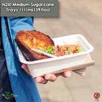 N210 Premium Sugarcane Compostable Food Trays | Oven Safe