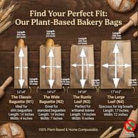 Rustic Biodegradable Compostable Bakery Bags x 100