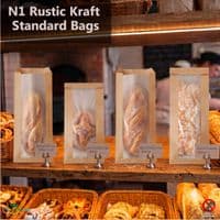Rustic Kraft Bakery Bags with Glassine Window | Compostable Paper Bread Bags | Plastic-Free Pastry Bags Pack of 100