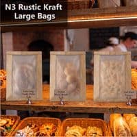 Rustic Kraft Bakery Bags with Glassine Window | Compostable Paper Bread Bags | Plastic-Free Pastry Bags Pack of 100