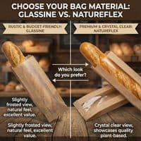Rustic Kraft Bakery Bags with Glassine Window | Compostable Paper Bread Bags | Plastic-Free Pastry Bags Pack of 100