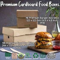 Kraft Biodegradable & Compostable Food Tray Boxes (Pack of 100) | Eco-Friendly Open-Top Paperboard Catering Trays | Plastic-Free Street Food Containers