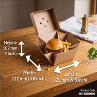 Kraft Biodegradable & Compostable Food Tray Boxes (Pack of 100) | Eco-Friendly Open-Top Paperboard Catering Trays | Plastic-Free Street Food Containers