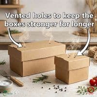 Kraft Biodegradable & Compostable Food Tray Boxes (Pack of 100) | Eco-Friendly Open-Top Paperboard Catering Trays | Plastic-Free Street Food Containers