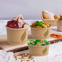 Rustic Kraft Compostable Soup & Ice Cream Containers 16oz | Pack of 25
