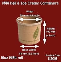 Rustic Kraft Compostable Soup & Ice Cream Containers 16oz | Pack of 25