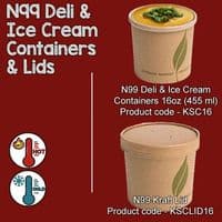 Rustic Kraft Compostable Soup & Ice Cream Containers 16oz | Pack of 25