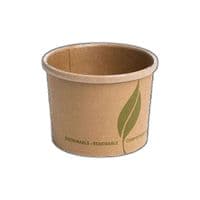 Rustic Kraft Compostable Soup & Ice Cream Containers 16oz | Pack of 25